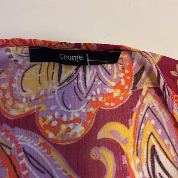GEORGE BRAND  BRIGHT COLORS KIMONO PINKS/ORANGE/PURPLE BELL SLEEVES WITH TIES - Picture 9 of 14